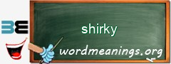 WordMeaning blackboard for shirky